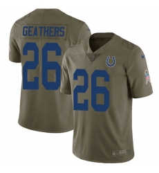 Youth Nike Indianapolis Colts #26 Clayton Geathers Limited Olive 2017 Salute to Service NFL Jersey