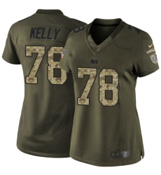 Women's Nike Indianapolis Colts #78 Ryan Kelly Elite Green Salute to Service NFL Jersey