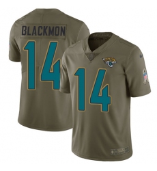 Youth Nike Jacksonville Jaguars #14 Justin Blackmon Limited Olive 2017 Salute to Service NFL Jersey