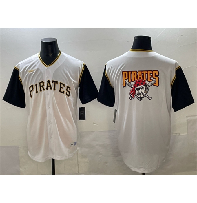 Men's Pittsburgh Pirates Team Big Logo White Cool Base Stitched Jersey