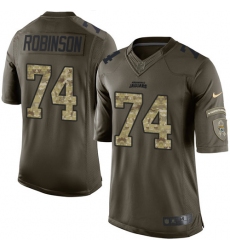 Men's Nike Jacksonville Jaguars #74 Cam Robinson Elite Green Salute to Service NFL Jersey