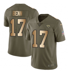 Men's Nike Jacksonville Jaguars #17 Arrelious Benn Limited Olive/Gold 2017 Salute to Service NFL Jersey