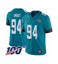 Men's Jacksonville Jaguars #94 Dawuane Smoot Teal Green Alternate Vapor Untouchable Limited Player 100th Season Football Jersey