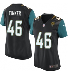 Women's Nike Jacksonville Jaguars #46 Carson Tinker Game Black Alternate NFL Jersey