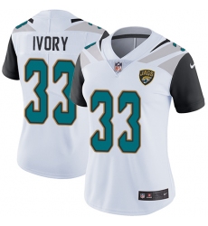 Women's Nike Jacksonville Jaguars #33 Chris Ivory White Vapor Untouchable Limited Player NFL Jersey