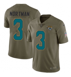 Men's Nike Jacksonville Jaguars #3 Brad Nortman Limited Olive 2017 Salute to Service NFL Jersey