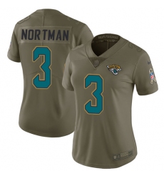 Women's Nike Jacksonville Jaguars #3 Brad Nortman Limited Olive 2017 Salute to Service NFL Jersey