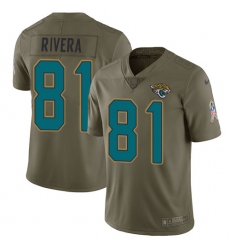Men's Nike Jacksonville Jaguars #81 Mychal Rivera Limited Olive 2017 Salute to Service NFL Jersey