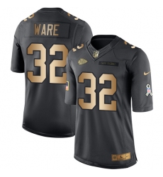 Youth Nike Kansas City Chiefs #32 Spencer Ware Limited Black/Gold Salute to Service NFL Jersey