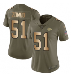 Women's Nike Kansas City Chiefs #51 Frank Zombo Limited Olive/Gold 2017 Salute to Service NFL Jersey