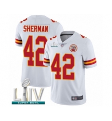 Men's Kansas City Chiefs #42 Anthony Sherman White Vapor Untouchable Limited Player Super Bowl LIV Bound Football Jersey