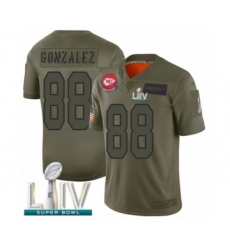 Youth Kansas City Chiefs #88 Tony Gonzalez Limited Olive 2019 Salute to Service Super Bowl LIV Bound Football Jersey